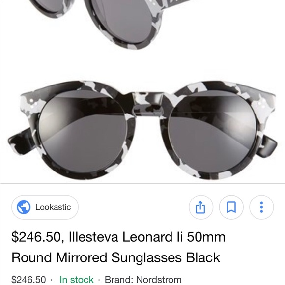 Illesteva Accessories - Leonard 50mm Round Sunglasses Blk Horn violet
